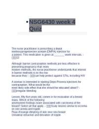•	NSG6430 week 4 Quiz