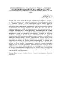 EMPREENDEDORISMO E FINANCIAMENTO PÚBLICO À INOVAÇÃO VISANDO AO DESENVOLVIMENTO DO ESTADO
