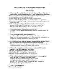 Motivation and Needs: Maslow's Hierarchy and ERG Theory