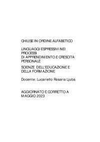 LINGUAGGI ESPRESSIVI NEI PROCESSI DI APPRENDIMENTO CRESCITA PERSONALE Lucariello Rosaria