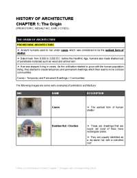 Chapter 1 History of Architecture: The Origin of Architecture