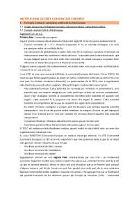Apuntes de clase de institucions i dret comunitari europeu