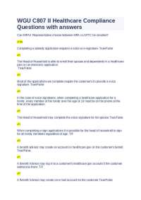 GU C807 II Healthcare Compliance Questions with answers