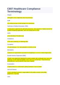 C807 Healthcare Compliance Terminology