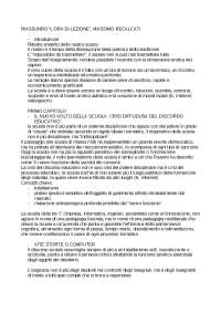 Riassunto "L'ora di lezione" Massimo Recalcati