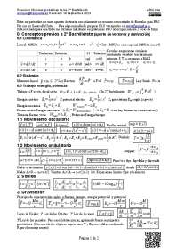 Fórmulas Física 2° Bachillerato