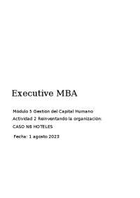 Reinventando la organización: Caso NB HOTELES