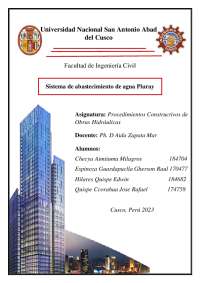SISTEMA DE ABASTECIMIENTO PIURAY