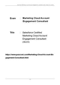 Salesforce Marketing Cloud Account Engagement Consultant Exam Dumps