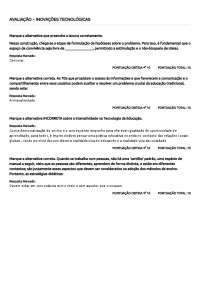 PROVA INOVAÇÕES TECNOLÓGICAS