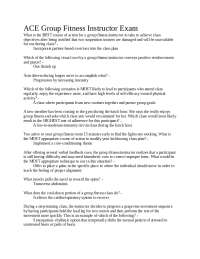 Group Fitness Instructor Exam