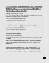 Security Program Integration Professional Certification (SPIPC) Questions and Answers