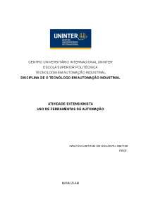 Automação Industrial e Residencial: Uma Análise de Aplicações e Tendências - Prof. Sartori
