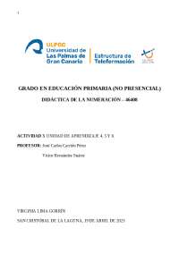 Actividad 3 ULPGC Didáctica de la numeración
