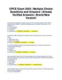 CPCE Exam 2023 | Multiple Choice Questions and Answers | Already Verified Answers