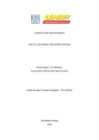 PRÁTICA DE ENSINO: REFLEXÕES (PE:Refl)