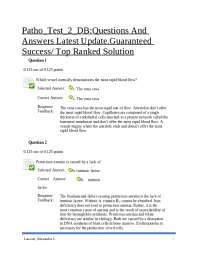 Patho_Test_2_DB: Questions and Answers Latest Update