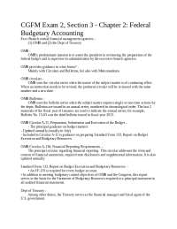 CGFM Exam 2, Section 3 - Chapter 2: Federal Budgetary Accounting