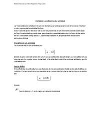 Actividad y coeficientes de actividad: Ejercicios resueltos - Prof. Maeda Guitérrez