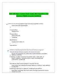 Security Cooperation Activities Study Guide