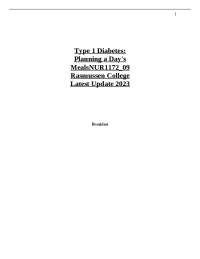 Type 1 Diabetes: Planning a Day's Meals