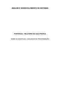 É um relatório de linguaguem de programação