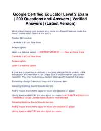 Google Certified Educator Level 2 Exam | 200 Questions and Answers | Verified Answers