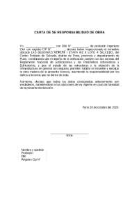 CARTA DE RESPONSABILIDAD DE OBRA