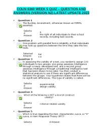 COUN 6360 Week 5 Quiz - Question and Answers
