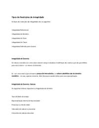 Restrições de dados em SGBD