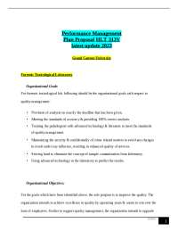Performance Management Plan Proposal HLT 313V  latest update 2023