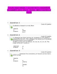 COUN 6626 WEEK 7 EXAM WITH ANSWERS (SUMMER 2022 /2023– 50/50)  BEST RATED A PLUS