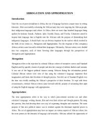 Appropriation and Abrogation in African-American Literature
