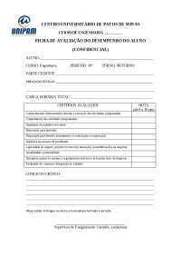 ficha de avalição do estagiário