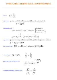 Formule idrostatica e fluidodinamica