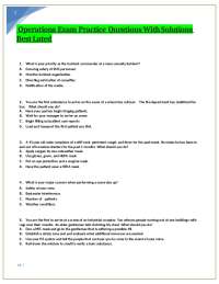 Operations Exam Practice Questions With Solutions Best Lated