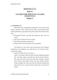 Analisis Titik Impas dan Sensitivitas
