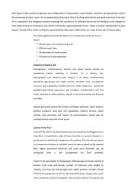 Apparel Production Plant Layout and Site Selection