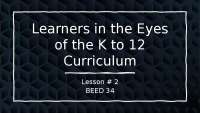 This is about our lecture in BEED 34