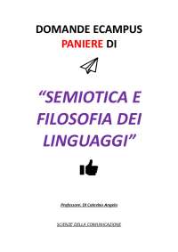 Paniere di “SEMIOTICA E FILOSOFIA DEI LINGUAGGI” eCampus 2024 (prof.DI CATERINO) - CHIUSE