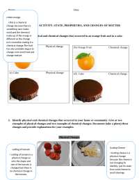 Exploring Physical and Chemical Changes in Everyday Life