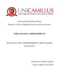 Processi dell'apprendimento e motivazione scolastica
