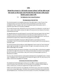 It covered the notes on Criminal Procedure Code of 1973