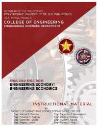 Lecture for Module 1 in Engineering Economics