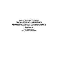 Sociologia della pubblica amministrazione e comunicazione politica