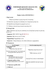 Banghay Aralin Mathematics