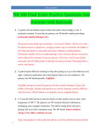 NR 508 Final Exam Practice Questions And Answers with Rationale