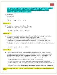 MTH/216T: Quantitative Reasoning II: Week 5: Final Exam Questions with Verified Answers