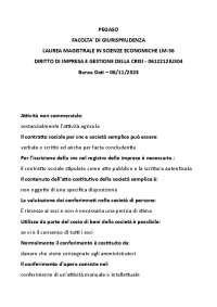 Diritto d'impresa e gestione della crisi - Pegaso - LM56