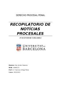 TRABAJO RECOPILATORIO NOTICIAS D.PROCESAL PENAL